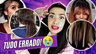CORTEI MEU CABELO ERRADO! Cortes em casa que deram SUPER ERRADO (NÃO É CLICKBAIT)😨