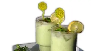 Mint Lassi Recipe - Mint Flavoured Yogurt Drink - Summer Recipe