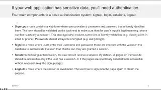 Web Application Development - Security and Authentication