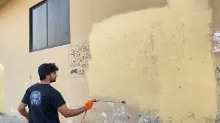 Weather base acrylic wall painting airless spray😍 Airless Spray #airlesspaint #shorts 
