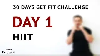 ДЕНЬ 1 - 30-дневный челлендж &laquo;Будь в форме&raquo; 13 мин. HIIT без оборудования // Домашние тренировки для сжигания жира и придания тонуса телу
