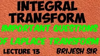 Important questions of Laplace transform