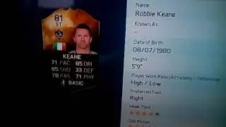 OMG!!! IF Robbie keane(81) player review and in-game stats