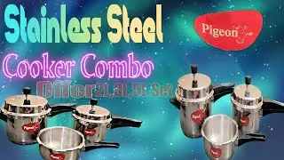 Pigeon StainlessSteelCookers5L,3L,2LComboSet UnboxingAndReview👌🏻#cooker #pigeon #undoxing #shopping