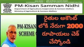 PM KISAN SAMMAN NIDHI SCHEME || 2000 Rupees in Bank Accounts Check | How to Check PM KISAN  AMOUNT