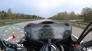 Suzuki SV650 - Beschleunigung 0-Topspeed - GPS Daten