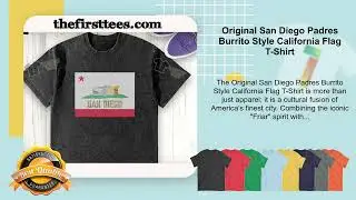 Original San Diego Padres Burrito Style California Flag T-Shirt