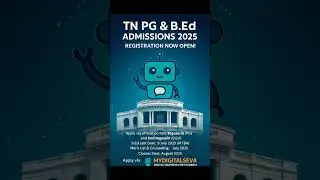Pg B.ed Admission now Open in tngasa Apply now #tngasa #pgadmissions #mydigitalseva
