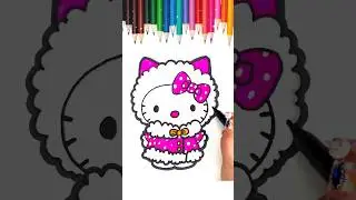 How To Draw Winter Hello Kitty ❄️🎀 #drawingforkids #easydrawing #kidsart #howtodraw #howtodraweasy
