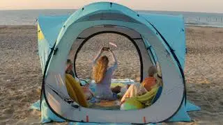 The Beach Hub - The beach tent reimagined. INSTANT SET UP, SOLAR POWERED, REMOTE CONTROLLED LED.....
