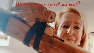 Native American style drone flute in D by JP Gomez with owl totem