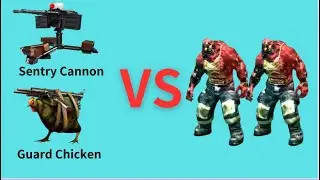 【Dead Trigger2】Sentry gun, guard chicken VS two bosses