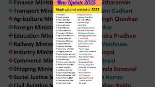 Cabinet minister of india 2025| modi cabinet minister| current affairs 2025| कैबिनेट मंत्री 2025 #gk