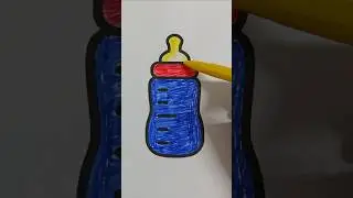 baby bottle 💙❤️❤️😜😍🥰🥰🥰 #art #drawing4kids #drawing #easydrawing #satisfying #labubu #cute #viral