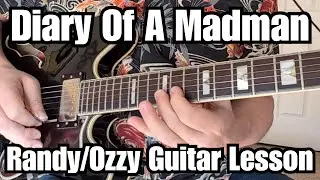 DIARY OF A MADMAN Guitar Lesson OZZY OSBOURNE (Randy Rhoads Riffs from the Album) 4 Songs
