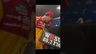 &ldquo;You have two different colored shoes on&rdquo; Ryan Blaney stops to make fun of Joey Logano. #nascar