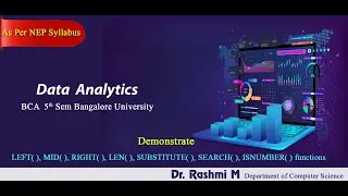 Data Analytics | Excel | LEFT() |MID()|RIGHT()| LEN()|SUBSTITUTE()| SEARCH() |ISNUMBER() |English.