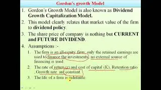 Gordon's Growth Model -  Introduction and Formula