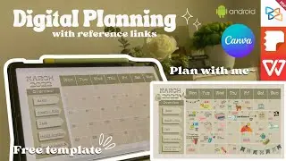Digital Planning w/ hyperlinks on Canva 📚 + Free Template | Dated & Undated | March Plan w/ me