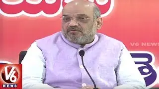 BJP Chief Amit Shah Speaking To Media | 2nd Day Nalgonda Tour | V6 News