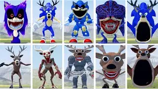 EVOLUTION OF ALL SHIN SONIC TAPES FAMILY VS CURSED DEER ITALIAN AI BRAINROT MEMES in Garry's Mod