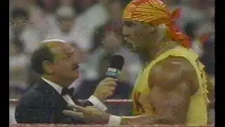 1991 #WWF Sgt Slaughter calls out Hulkster - Hulk replies. #Hulkamania