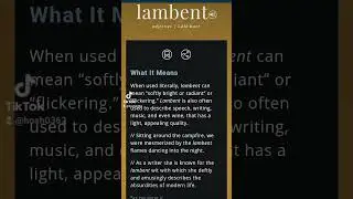 #shorts Word of the Day Word of the day lambent