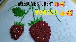 3d easy Embroidery stobery design 🪡🥰 hath #embroiderypatterns  #art #embroiderydesign #Embroidery ||