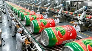 Inside Modern US Watermelon Factory: How Thousands of Tons Become Millions Juice Cans (Full Process)