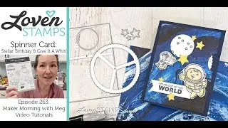 Ep 263, Starters to Stellar DIY Birthday Card: Stampin' Up!&reg; Give It A Whirl Dies + Ocean Waves DSP