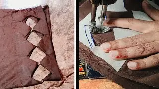Beautiful Pohancha Design Making With Attach Purls | Cut Works Square  Pohancha Design Simple Method
