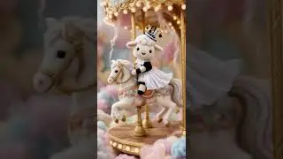Little Lamb's Spinning Time in Pastel Clouds 🌸🎠 #cuteplushies   #carousel   #dreamyworld