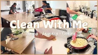 CLEAN WITH ME | CLEANING, LAUNDRY & COOKING