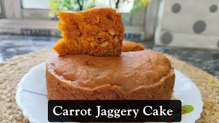 Carrot Jaggery Cake (Eggless Atta Cake in Kadai) #carrot #carrotcake #food #ytstudio #shortsfeed