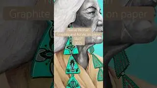 Drawing of a native woman. Graphite and acrylic on paper #nativeamericanart #nativeart #nativeartist
