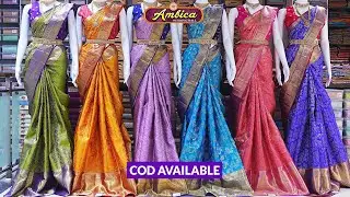 Pure Resham Bridal Handloom Kanchi Pattu Sarees | COD + Free Shipping | Ambica Wedding Mall