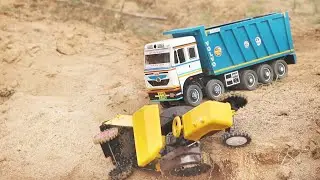 New BharatBenz Tata Truck and Ashok Leyland Riverside Accident Out Tractor Gwagon DPK Toys 