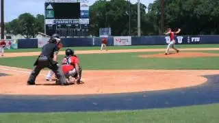 Diamondbacks Mike Casanova gets a batter to pop up to 1st base