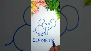 How to draw a Elephant #kids#drawing#trend#video#viral#whatsappstatus#youtubeshorts#short#shorts