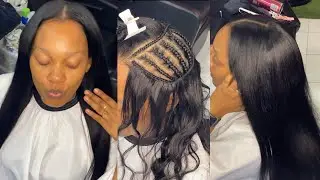 DEAILED- Middle part Traditional Sew-in 2023| Natural sew in with leave out tutorial