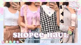 shopee haul 2021(≧◡≦) ♡ : vest, hoodie, cardigan, sweatpants, jeans, bags, etc!