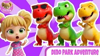 Dino Park Adventure 🦕 Stomp and Roar Song | Animal ABC & Farm Counting 🎵  Nursery Rhymes 🎵 TierSing