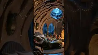 Cave room moon view #rainynight #rainyambience #rainandsleep #cozyrain #rain#relaxingrain #rainymood