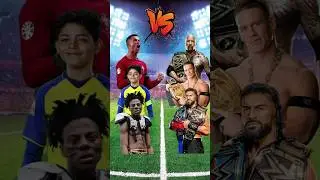 Ronaldo & Ronaldo Jr & ishowspeed VS The Rock & John Cena & Roman Reigns 🥊🥵 Wwe Attackers 💥