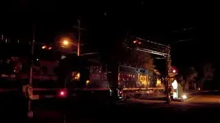 CSX B725 with Pole Loads, Medfield MA.