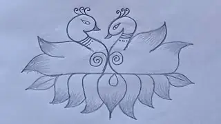 Very easy beautiful mayil kolam 🌺 peacock rangoli 🌺 peacock muggulu 🌺 peacock art 🌺 Thai kolam