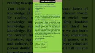 Formal Letter: Importance of Reading Newspaper | Importance of Reading Newspaper Letter | #shorts