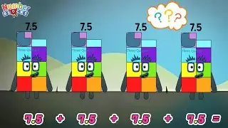 NUMBERBLOCKS FANMADE ADDITION OF FOUR SAME DECIMAL NUMBERS | LEARN TO COUNT | @ColorArt_id