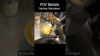 tulip latte art tutorial at the cafe #coffeeshorts #coffeeart #baristavlog #baristalatteart