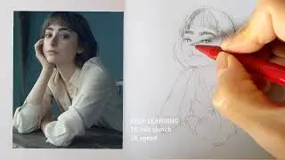 keep drawing Day1589【2X speed】face figure drawing painting #sketch portraitdraw